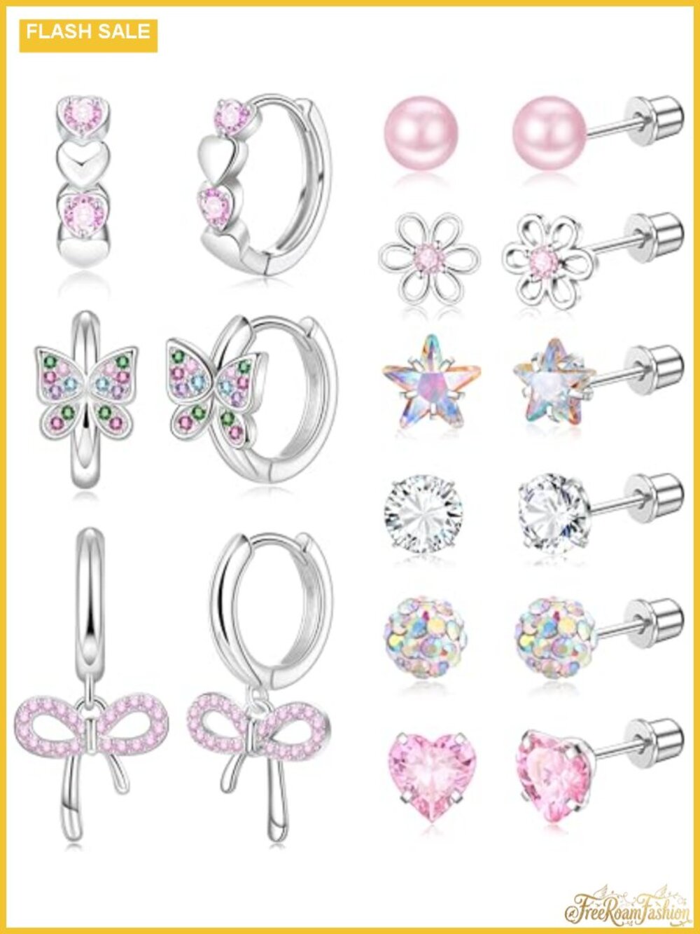 Hypoallergenic Surgical Stainless Steel Screw Back Stud Hoop Earrings